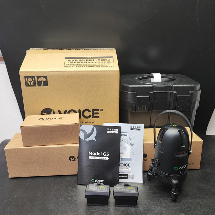 【ジャンク品】VOICE レーザー墨出し器 5ライン(矩十字・横) グリーンレーザー Model-G5【桶川店】