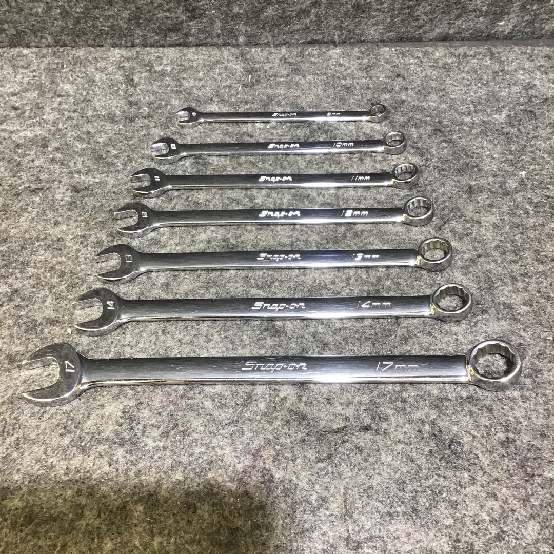 【希少・中古品】スナップオン(Snap-on) コンビネーションレンチセット OEXM 7本セット スパナ入れ(C-75B)付き!【桶川店】