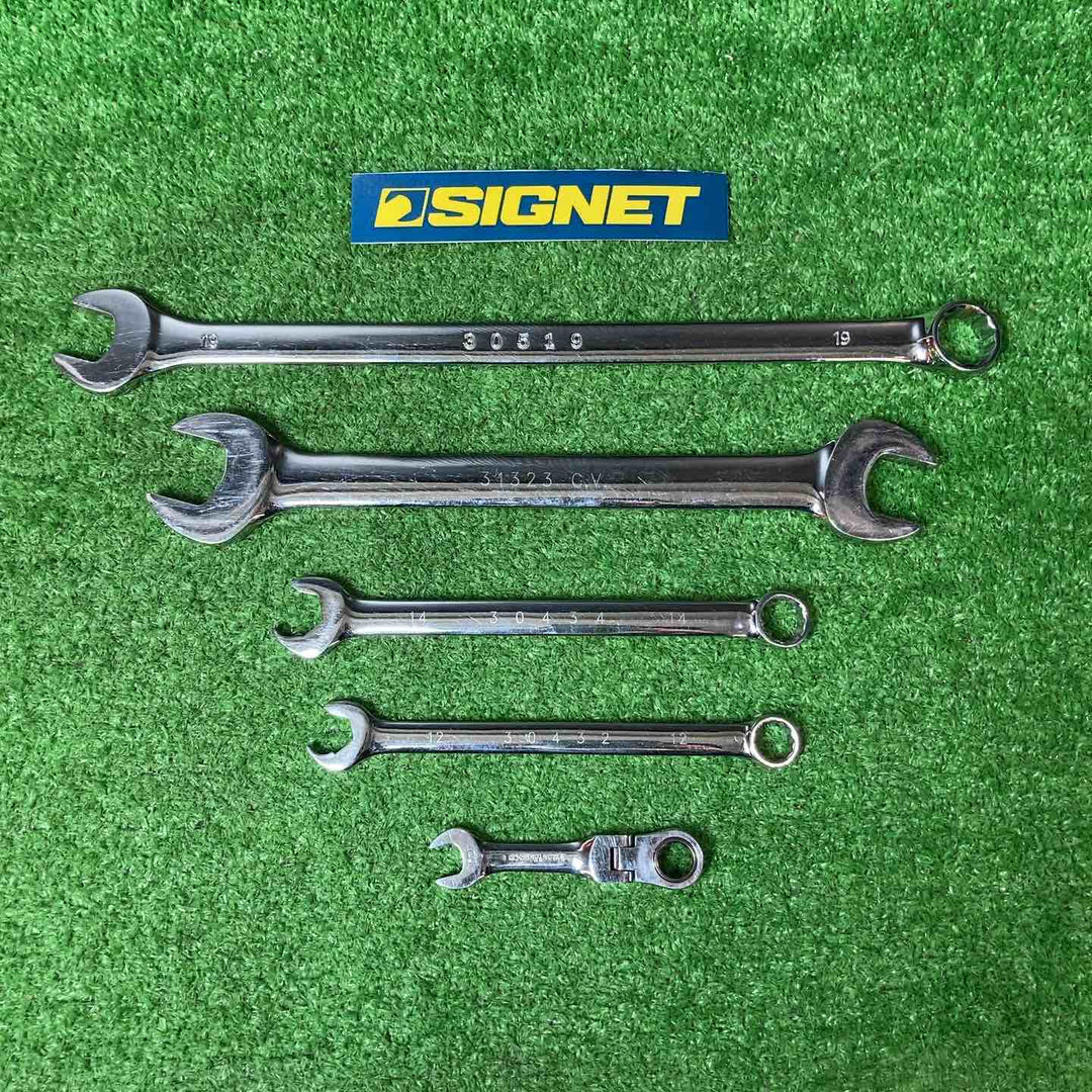 【中古品】シグネット(SIGNET)コンビネーションレンチ・メガネ(5本)・ソケット19㎜-8㎜(9個) 計14個セット【岩槻店】