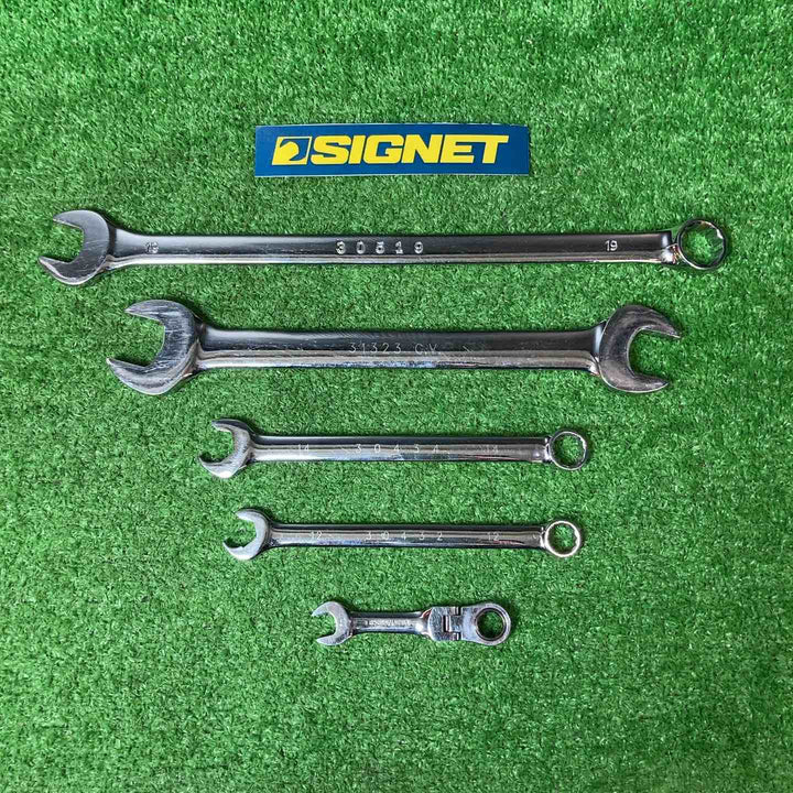 【中古品】シグネット(SIGNET)コンビネーションレンチ・メガネ(5本)・ソケット19㎜-8㎜(9個) 計14個セット【岩槻店】