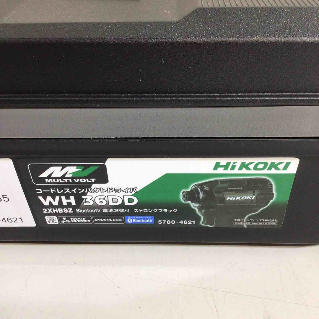 【未使用品】★純正バッテリー2個&充電器付き フルセット★ハイコーキ(HIKOKI ※旧:日立工機) コードレスインパクトドライバ ストロングブラック WH36DD(2XHBSZ) 黒【戸田店】