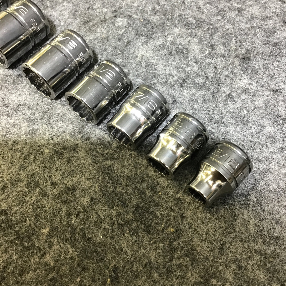 【美品】スナップオン(Snap-on) 3/8SQ インチシャローソケットセット 10個 【桶川店】