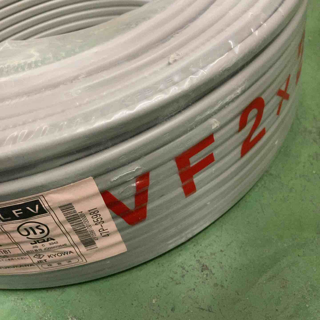 SFCC VVF LFV 2×2.0mm 100m 灰(黒・白)1巻 製造:令和6年8月【桶川店】