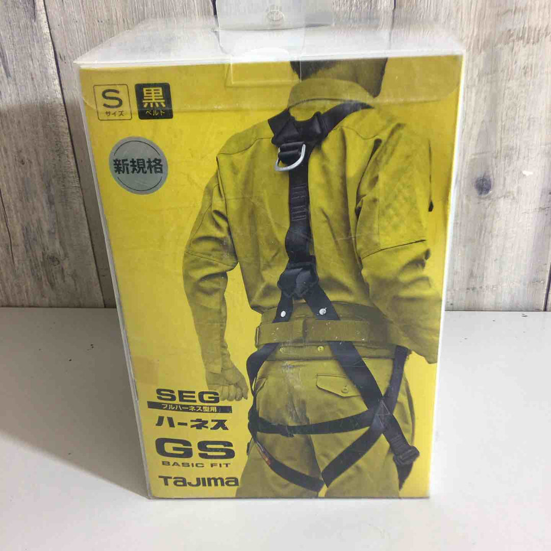 【未使用品】タジマ 新規格 墜落制止用器具 ハーネスGS ベーシックフィット スチール製バックル 黒 S AGSS-BK【戸田店】