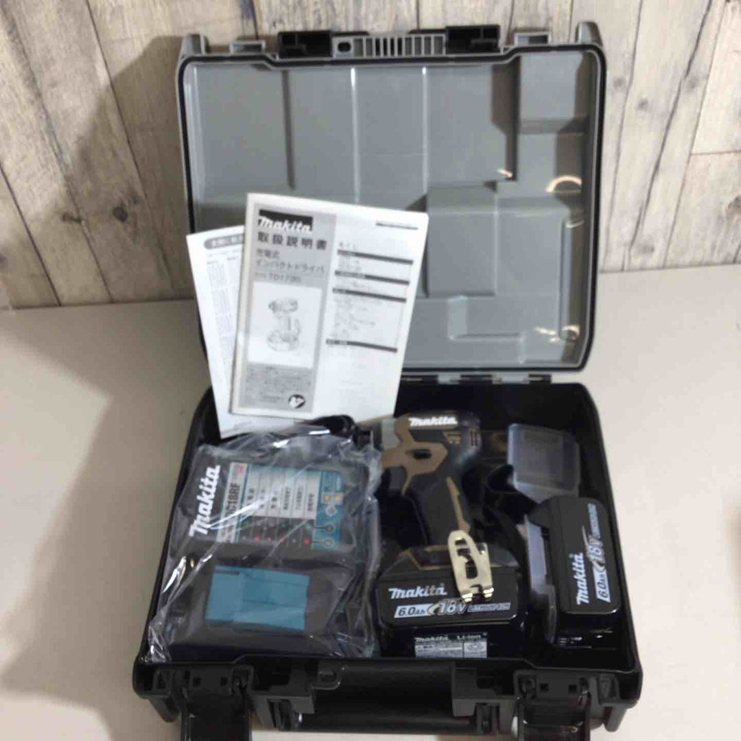 【未使用品】★純正バッテリー2個付★マキタ(makita) コードレスインパクトドライバー TD173DGXAB ブラウン 茶色 限定色【戸田店】