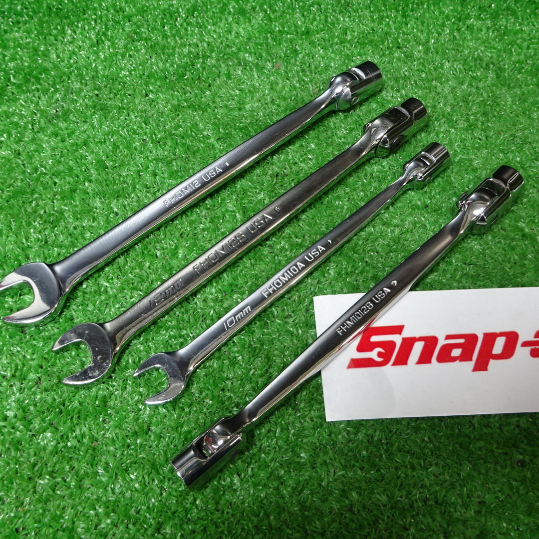 スナップオン/Snap-on フレックスコンビネーションレンチ FHOM 10mm、12mm2本 、ダブルフレックスヘッドボックスレンチ FHM1012B 計4本セット【岩槻店】