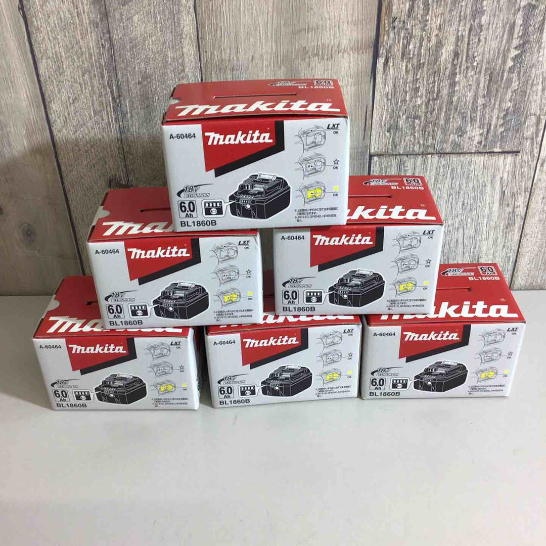 【未使用品】★純正品★★マキタ(makita) リチウムイオンバッテリー 18V/6.0Ah BL1860B 6個セット【戸田店】