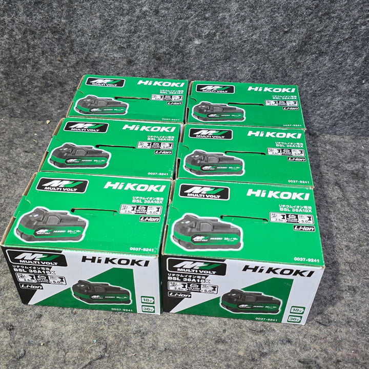 【大特価まとめ売り!未使用品6個セット】ハイコーキ(HIKOKI ※旧:日立工機) リチウムイオンバッテリー 36V/2.5Ah BSL36A18X【桶川店】