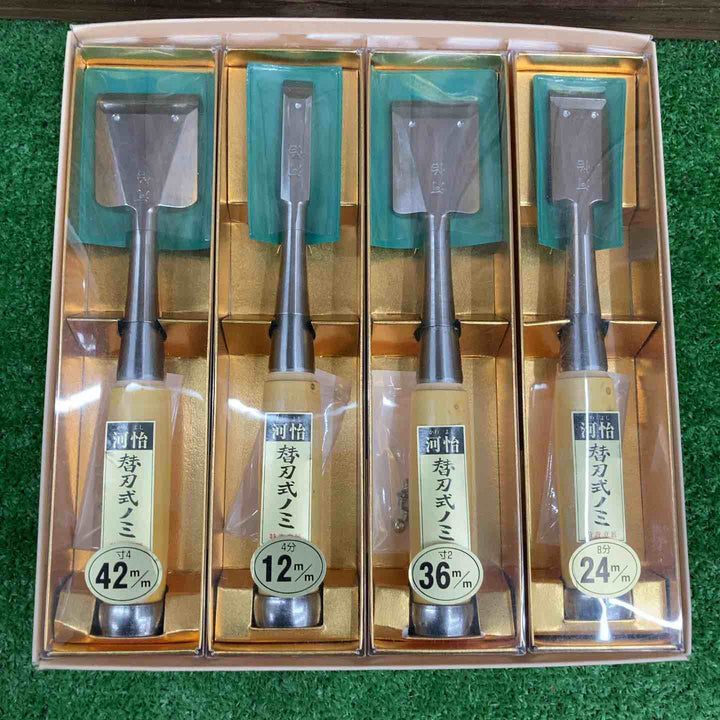 河怡 替刃式 鑿 4本組 ネジ交換仕様 	約12mm、約24mm、約36mm、約42mm【桶川店】