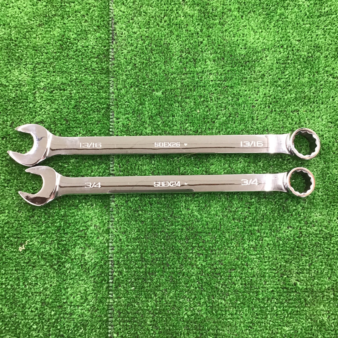 ▲スナップオン/Snap-on コンビネーションレンチ 2本セット インチ SOEX26/SOEX24【桶川店】