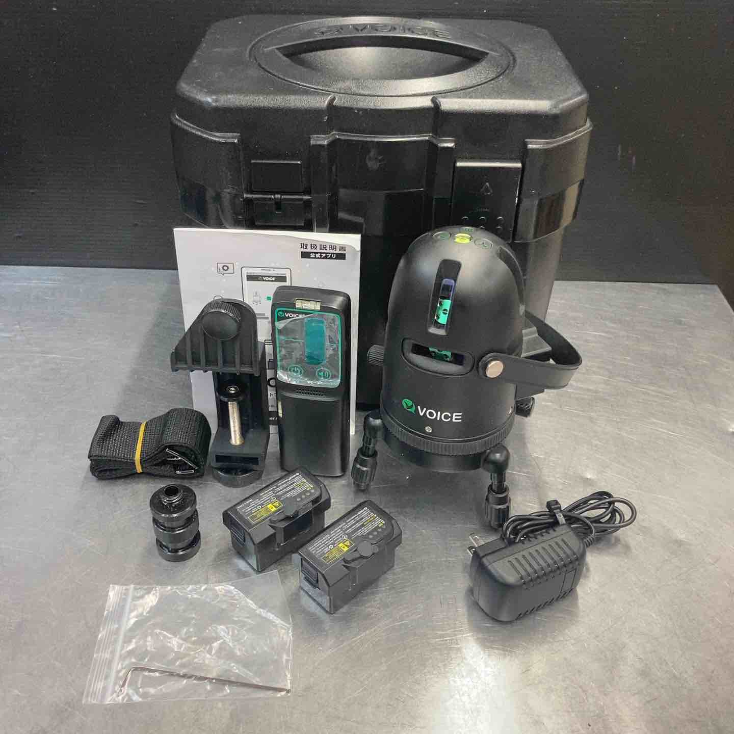 中古品】 VOICE レーザー墨出し器 5ライン(矩十字・横) グリーン