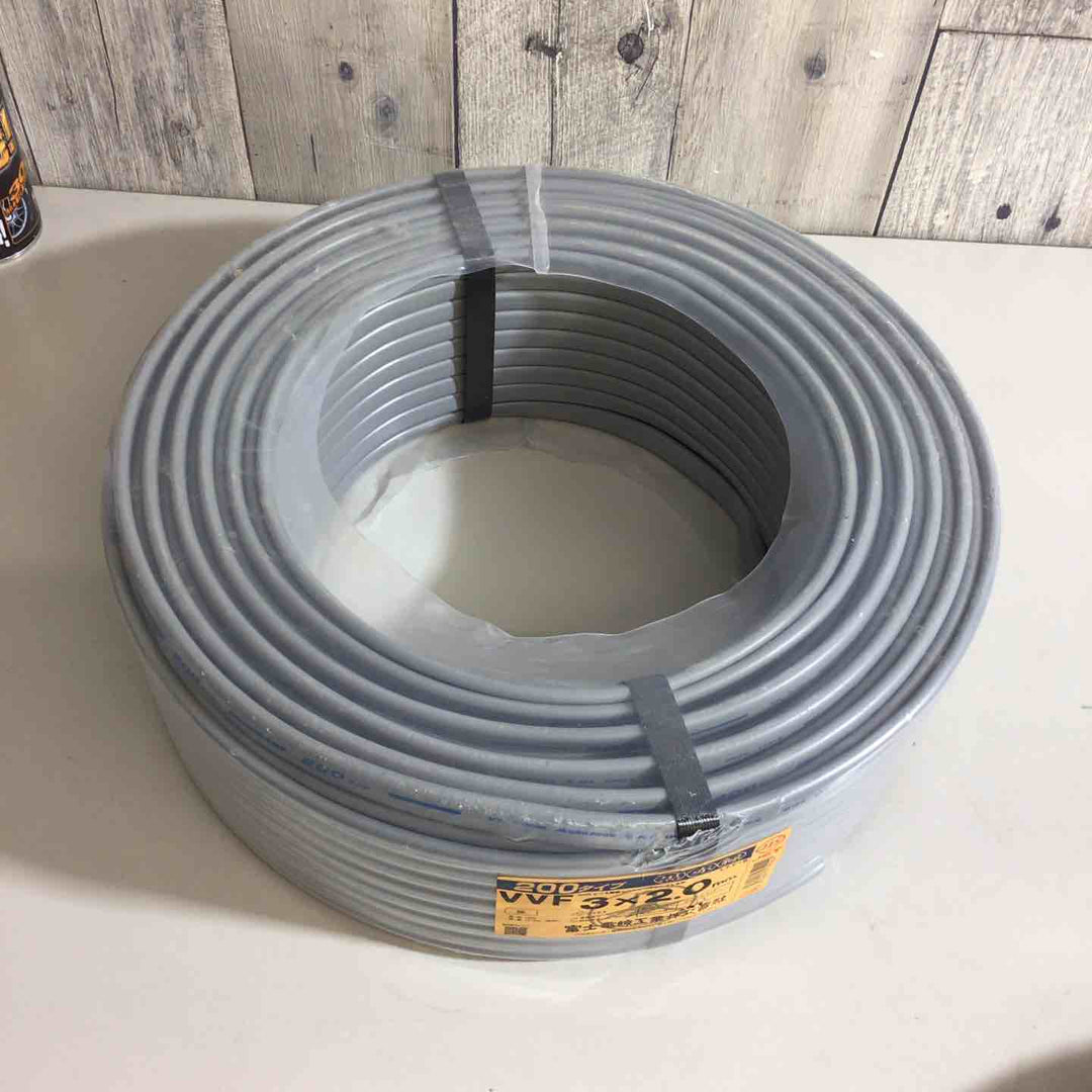 富士電線 VVFケーブル 公団用 3X2.0mm 黒白緑 100m【戸田店】