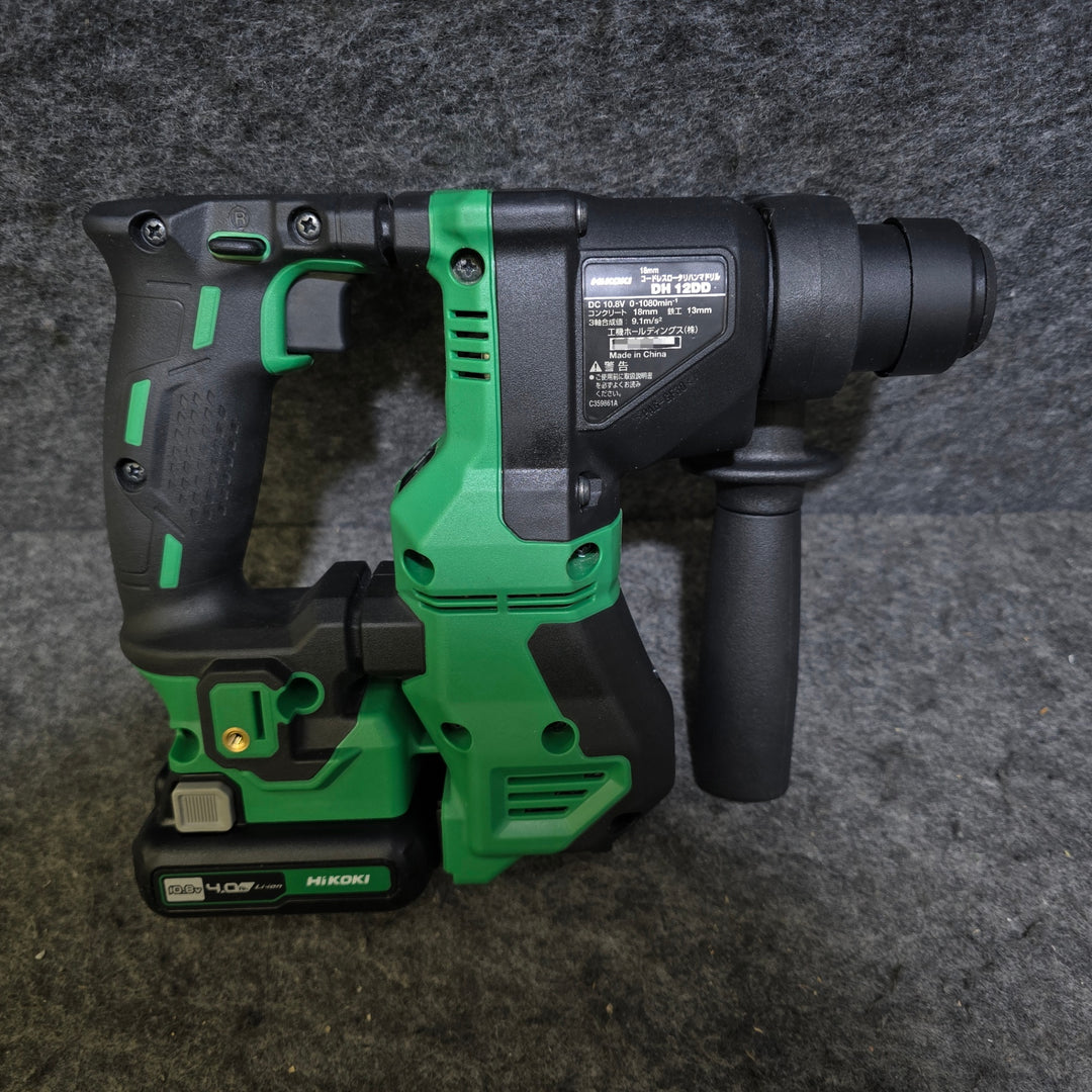 【美品】HiKOKI(ハイコーキ) 10.8V コードレス ハンマドリル  DH12DD(LSK) 蓄電池1個・充電器・ケース付き【桶川店】