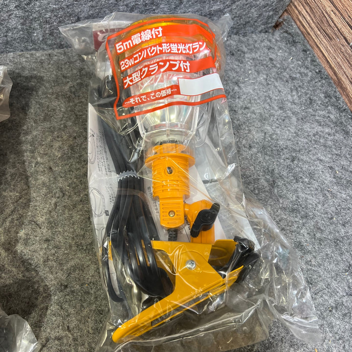 ハタヤリミテッド 軽便蛍光灯ランプ 単相100V 23W 電線5m 黄色 KF-23 5個セット【桶川店】
