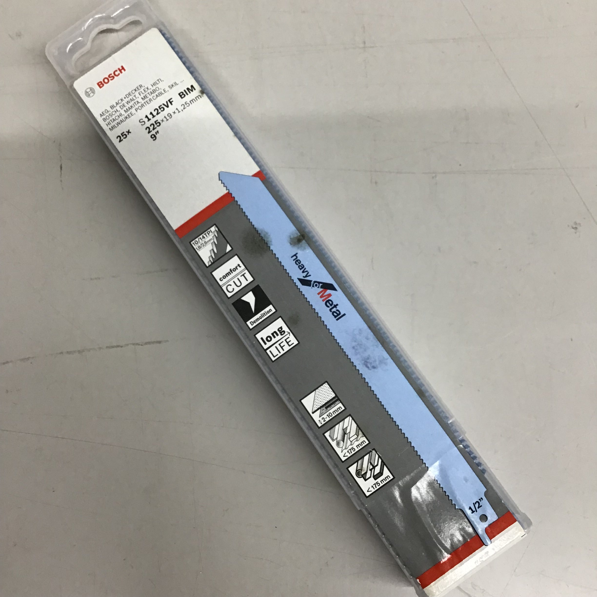 BOSCH セーバーソーブレード 金属用 全長225mm 25本入 S1125VF 山数10