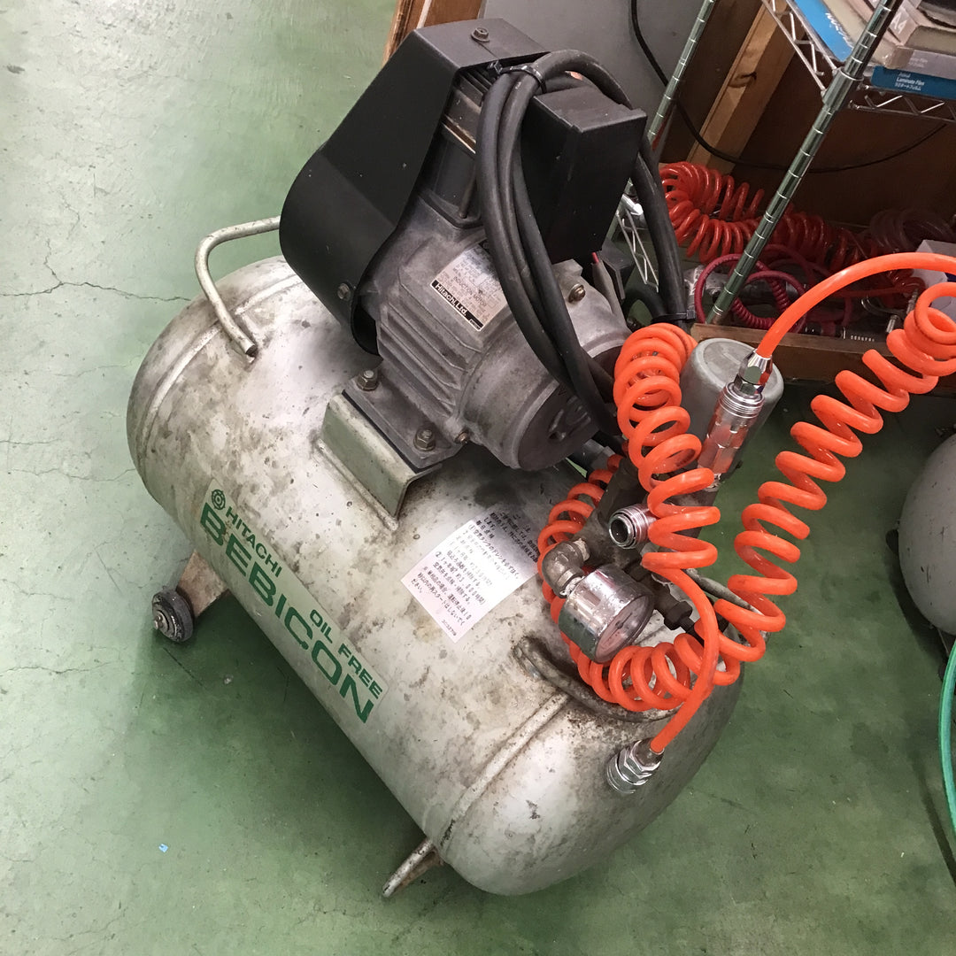 【店頭受取り限定】 日立 オイルフリーベビコン 0.2OP-5TA コンプレッサ 0.28kw タンク30L 200V【桶川店】