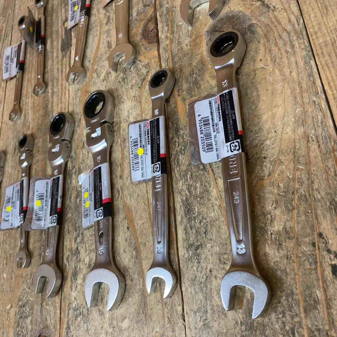 トネ(TONE) ラチェットメガネレンチ RM-07~17 首振 RMF-07~15 切替式 RMR-10~13 合計11本セット【所沢店】