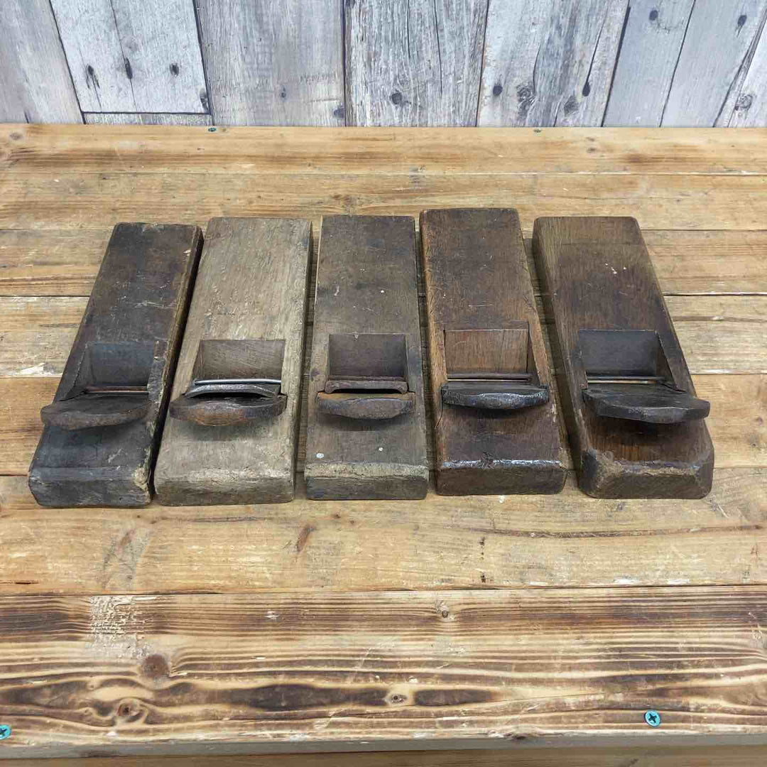 【中古品】 久光、源助之、長之次？、荒？、作者不明、鉋5個セット 鉋 かんな カンナ 和工具 大工道具 鑿 のみ 鋸 のこ 【東大和店】