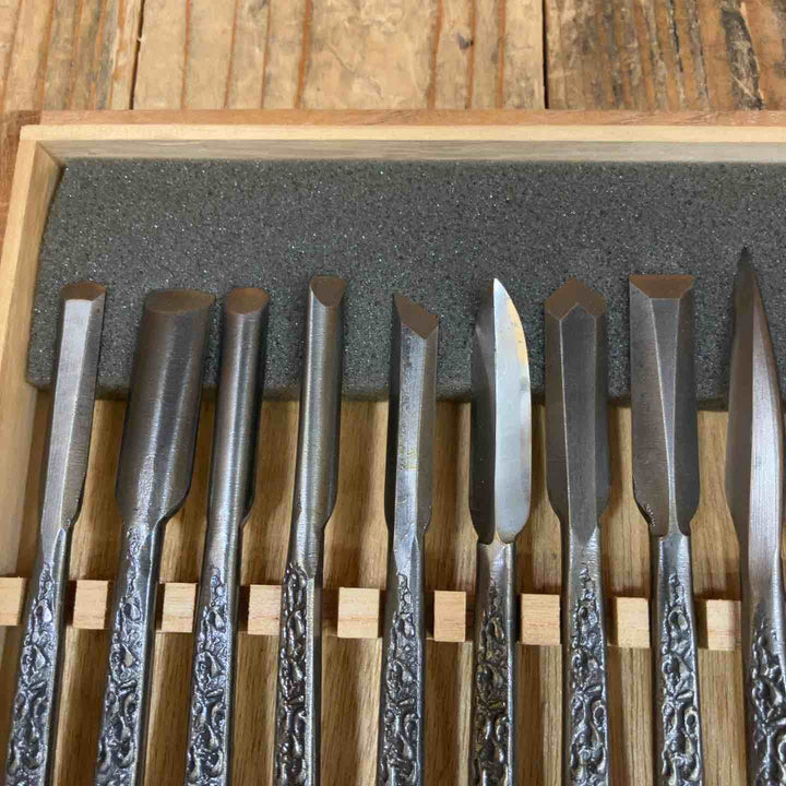 【美品】彫清 彫刻刀 共柄 15本組 道※備考欄要確認【所沢店】