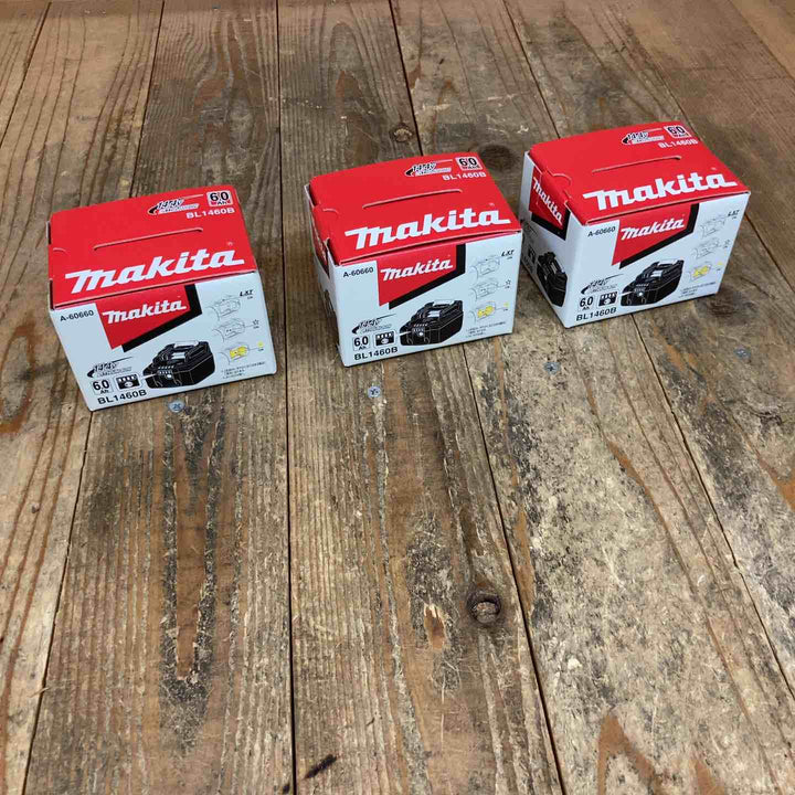 マキタ(makita) リチウムイオンバッテリー 14.4V/6.0Ah BL1460B 計3点【所沢店】