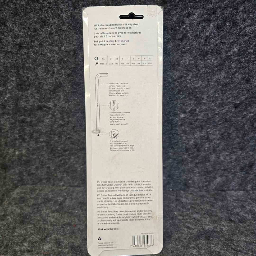 【美品】PB SWISS TOOLS ショートヘッド ロングボール六角レンチセット 2212LH-10CN【桶川店】
