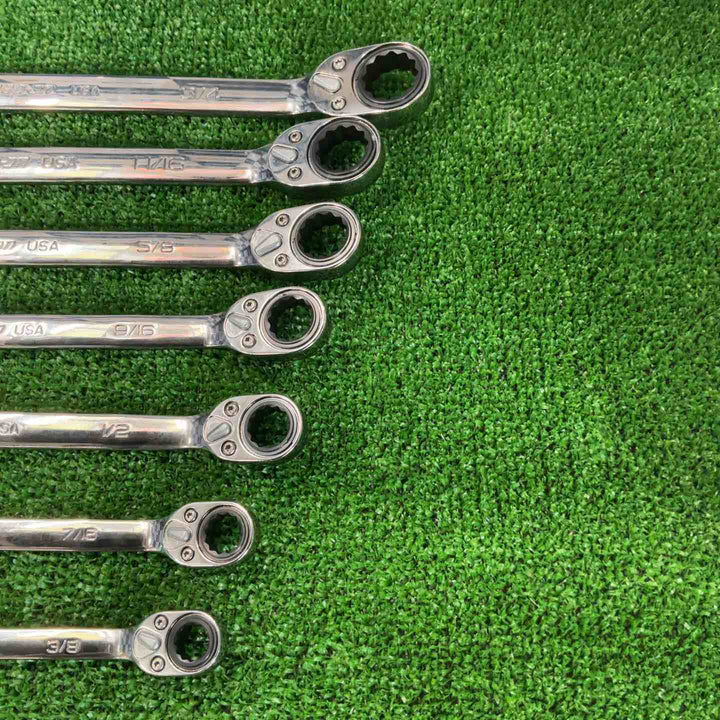 スナップオン(Snap-on) 切り替え式ラチェットコンビネーションレンチ 7点セット SOXRR12A～24A 3/8～3/4インチ【草加店】