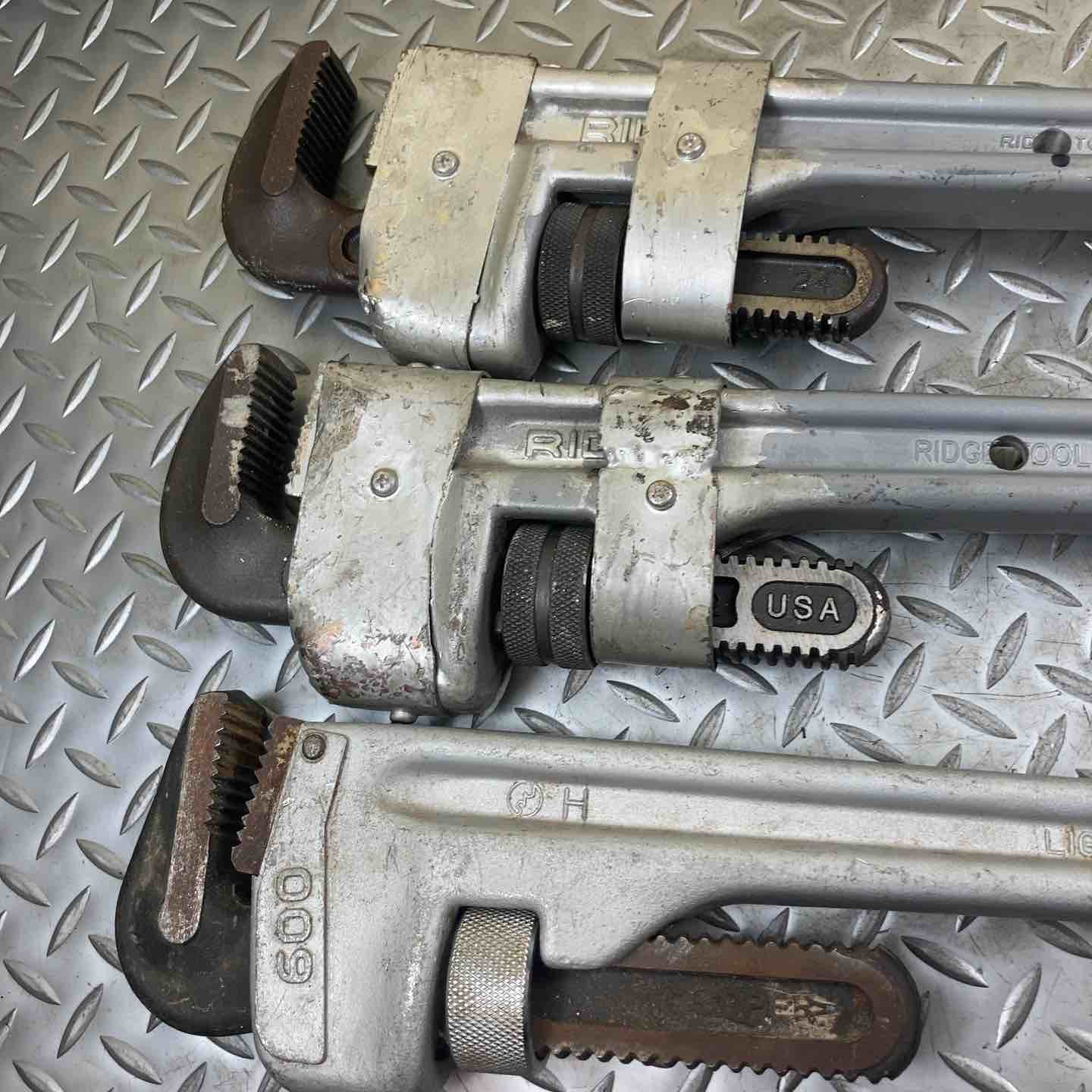 RIDGID スーパーツール パイプレンチ 3点セット アルミパイプレンチ