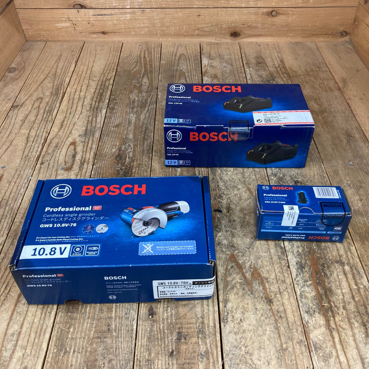 ボッシュ(BOSCH) コードレスディスクグラインダー GWS10.8V-76H 差込式バッテリー(GBA10.8V3.0Ah)1個 充電器(GAL12V-40) セット【所沢店】