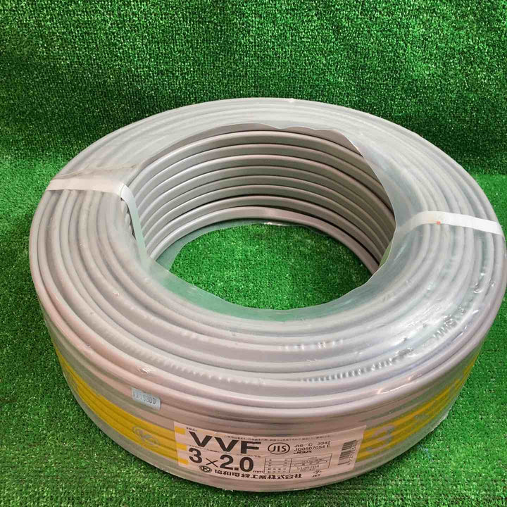 【未使用】協和電線工業(KYOWA)　 VVFケーブル 2.0mm×3芯 100m巻 (灰色)【川越店】