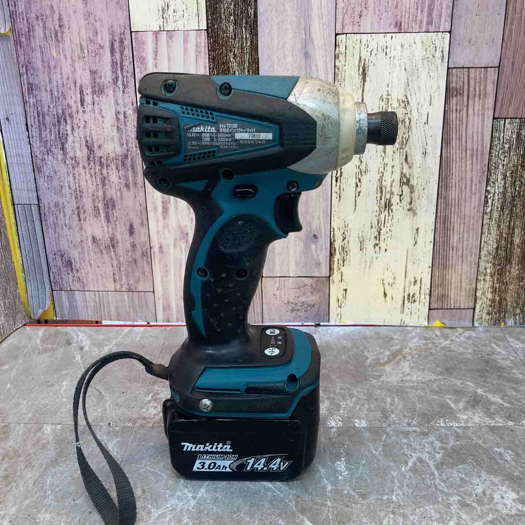 【中古品】マキタ makita 14.4V3.0Ah コードレスインパクトドライバー TD132DRFX 付属充電器DC18RC【八潮店】