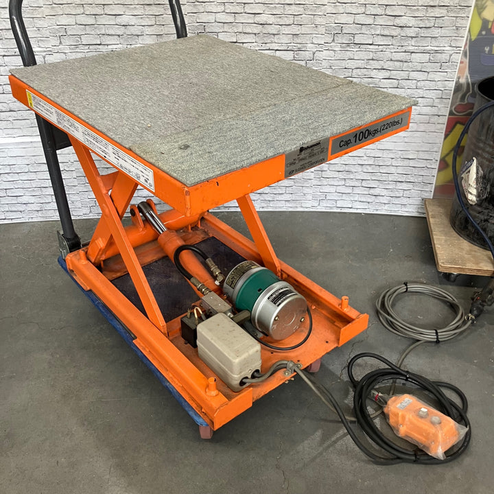 【店頭受取り限定】ビシャモン 電動油圧テーブルリフター X10 ※耐荷重100kg 100V【川口店】