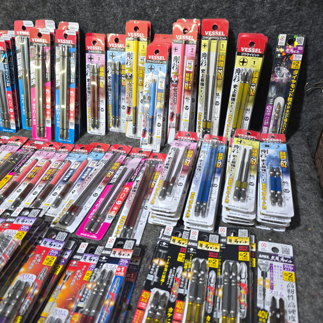 【まとめ売り！未使用品】インパクト用 ビット 1～2本入り 145パック Anex、VESSEL、SUNFLAG メーカー・サイズ混在 六角軸【桶川店】
