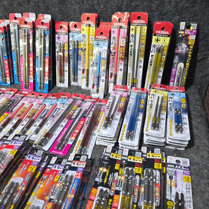 【まとめ売り！未使用品】インパクト用 ビット 1～2本入り 145パック Anex、VESSEL、SUNFLAG メーカー・サイズ混在 六角軸【桶川店】