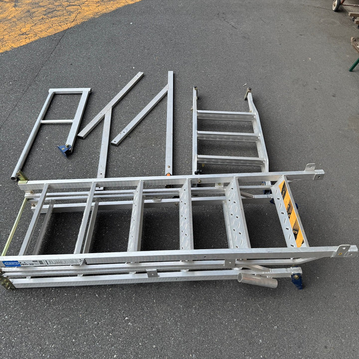 【中古・店頭受取り限定】 HASEGAWA長谷川 折りたたみ式 アルミ階段 親方 HH1-32 150kg 手すり 全長3.2m～4.2m 【桶川店】