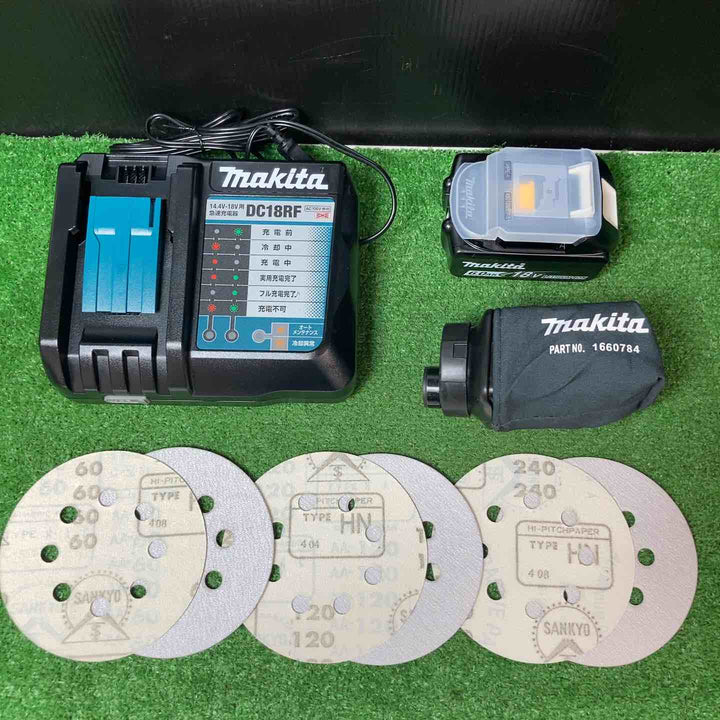 ◇ マキタ(Makita) 125ミリ充電式ランダムオービット 18V6Ah バッテリ・充電器付 BO180DRG【岩槻店】