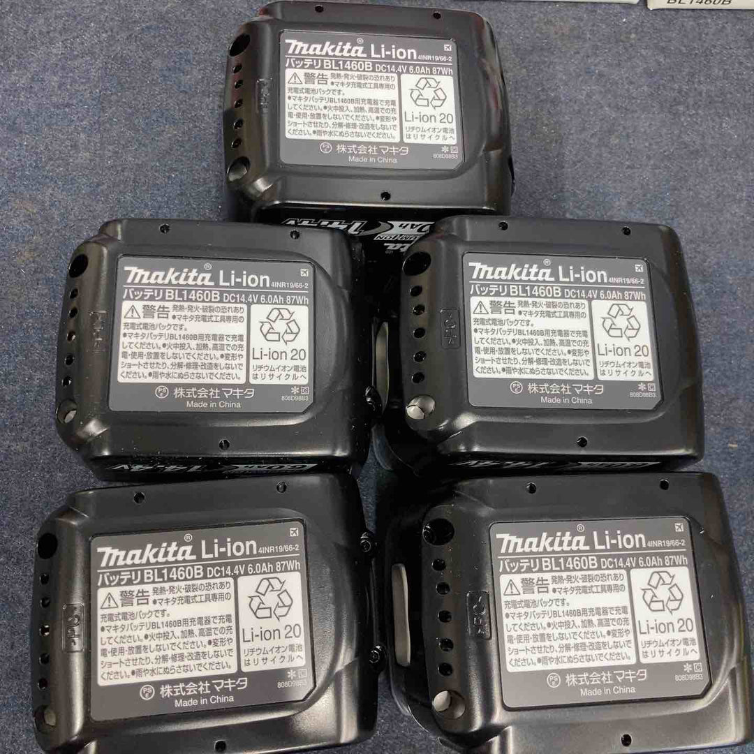【未使用品】マキタ(makita) リチウムイオンバッテリー 14.4V/6.0Ah BL1460B 5個セット 化粧箱あり【八潮店】