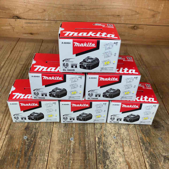 純正品 マキタ(makita) リチウムイオンバッテリー 18V/6.0Ah BL1860B　6個セット　まとめ売り【所沢店】