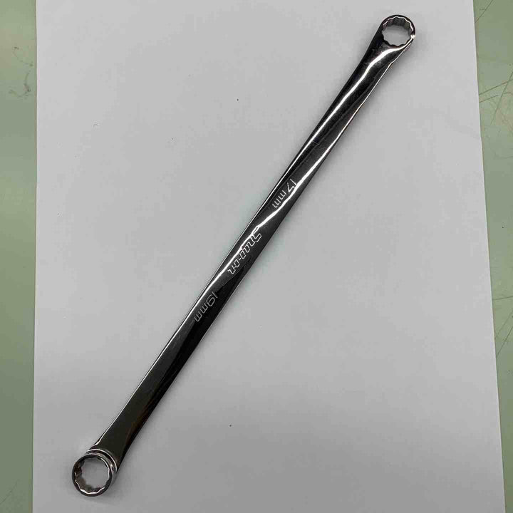 スナップオン ストレートメガネレンチ 0° オフセットヘッド 12ポイント ロングハンドル サイズ:17-19mm 全長:約372.1mm しなり辛い　【越谷店】