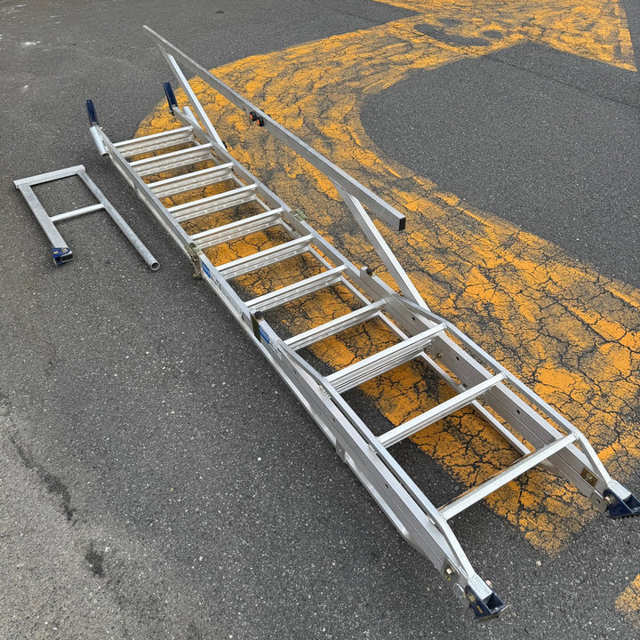 【中古・店頭受取り限定】 HASEGAWA長谷川 折りたたみ式 アルミ階段 親方 HH1-32 150kg 手すり 全長3.2m～4.2m 【桶川店】