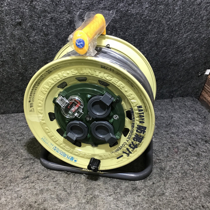 【未使用】 ハタヤ (HTAYA) 防雨型 100V 電工ドラムコード BX-301K コードリール 接地付 ブレーカー付 【桶川店】
