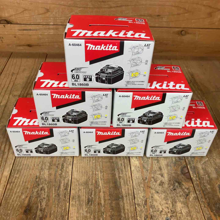 【まとめ売り】純正品 マキタ(makita) リチウムイオンバッテリー 18V/6.0Ah BL1860B　6個セット　まとめ売り【所沢店】