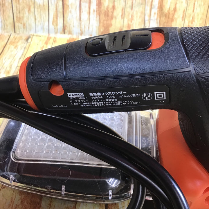 〇ブラックアンドデッカー(BLACK+DECKER) 高集塵マウスサンダー オレンジ 100V KA2000-JP【川崎店】