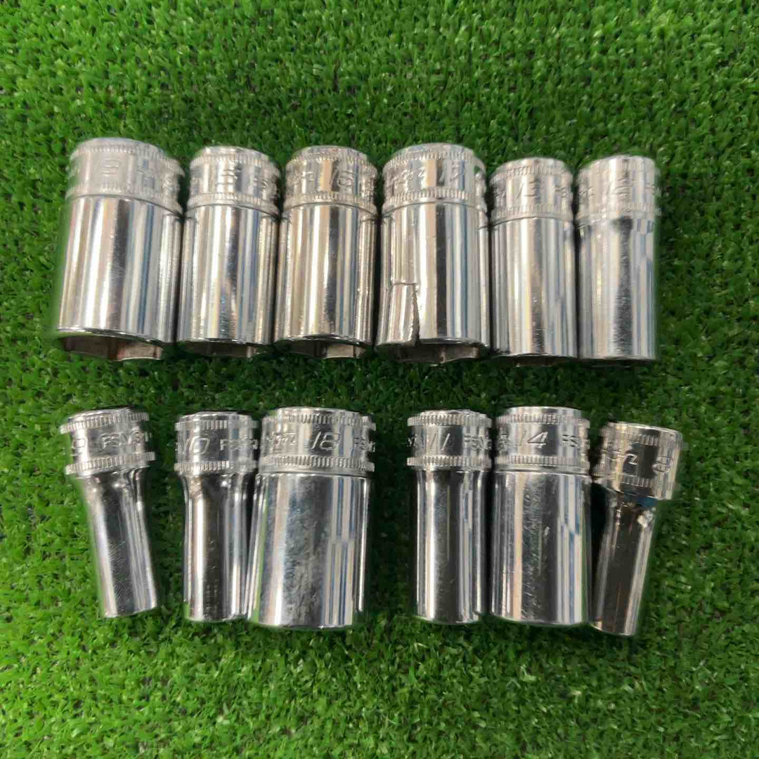 スナップオン(Snap-on) 3/8セミディープソケット FSMSシリーズ 12個セット サイズ詳細に記載有り【草加店】