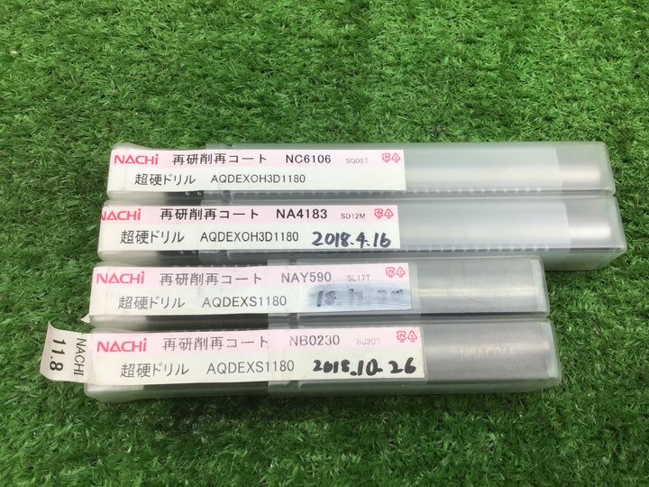 NACHI 再研削再コート超硬ドリル 11.8mm　AQDEXS1180、AQDEXOH3D1180【富山店】●Y5コン