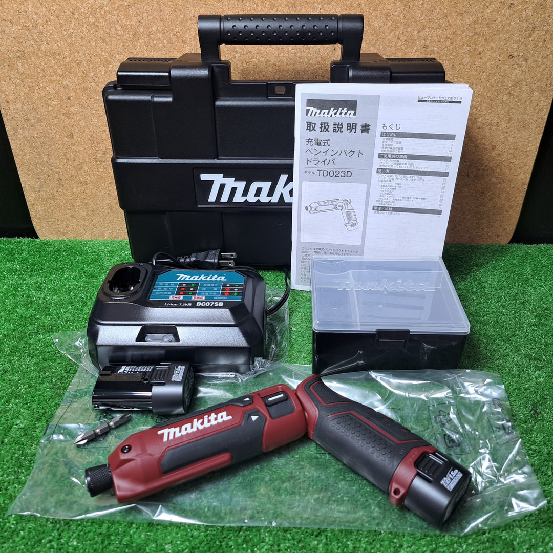 【未使用品】マキタ(makita) 7.2V コードレスペンインパクトドライバ TD023DHXAR【電材館越谷店】