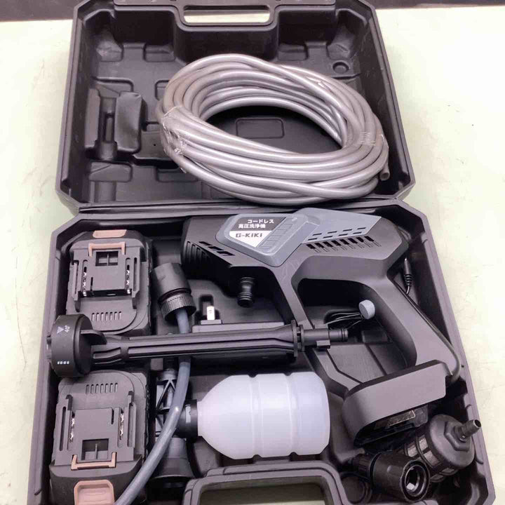 G-KiKi高圧洗浄機 【洗車スタッフ監修】充電式高圧洗浄機 コードレス 8MPa吐出圧力 20000mAhバッテリー 残量表示 マキタ互換バッテリー 洗車 駐車場 庭 外壁 階段 苔 黄砂 ベランダ 窓 網戸 ガラス 玄関 浴室 墓石掃除 【越谷店】