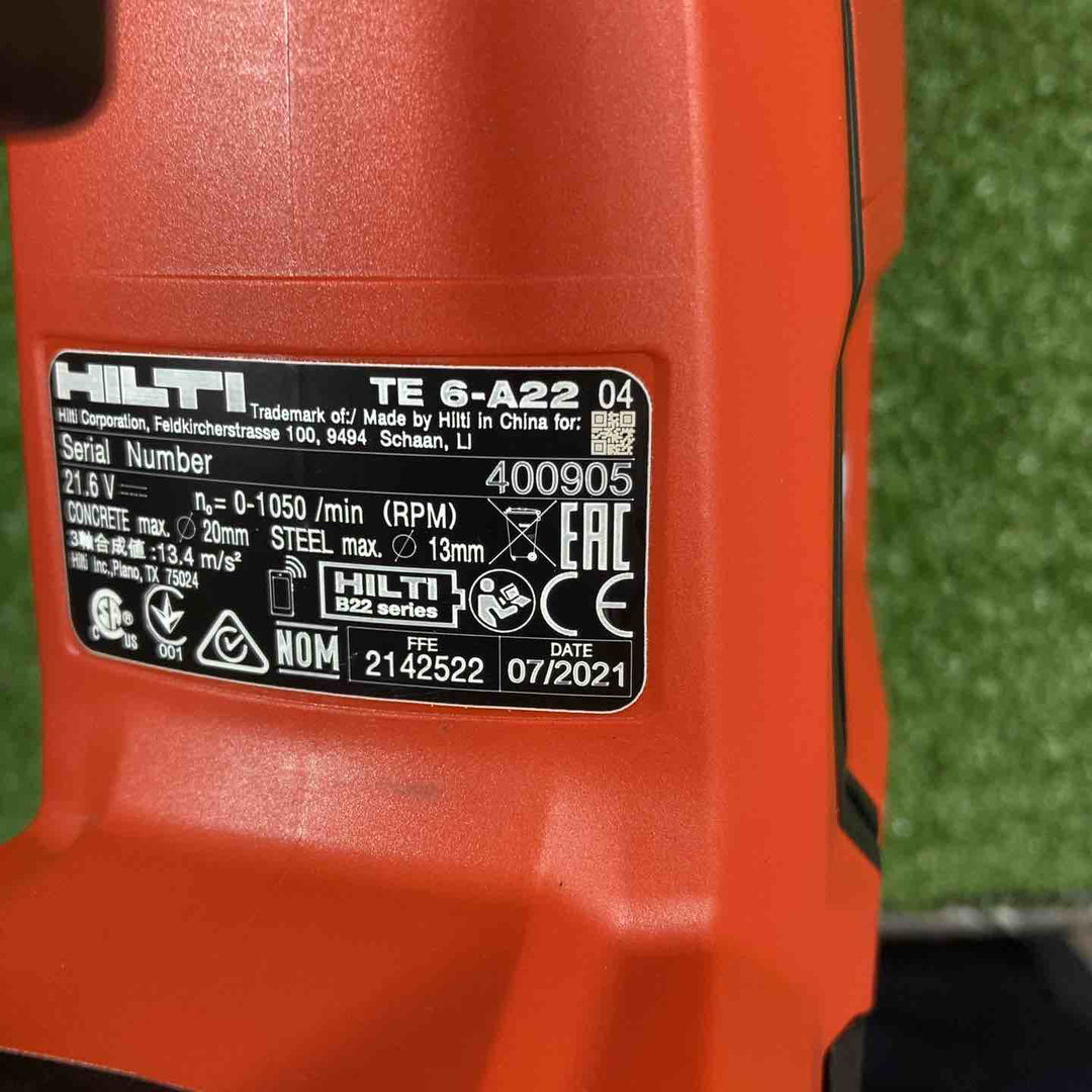 ◇ヒルティ(HILTI) コードレス集じんハンマドリル TE6-A22DRS【川崎店】