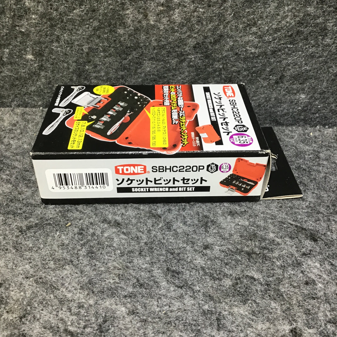 【未使用品】トネ(TONE) ソケットビットセット 差込角6.35mm(1/4") SBHC220P 内容19点 レッド【桶川店】