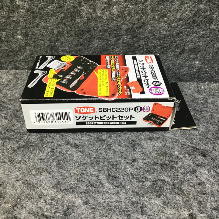 【未使用品】トネ(TONE) ソケットビットセット 差込角6.35mm(1/4") SBHC220P 内容19点 レッド【桶川店】