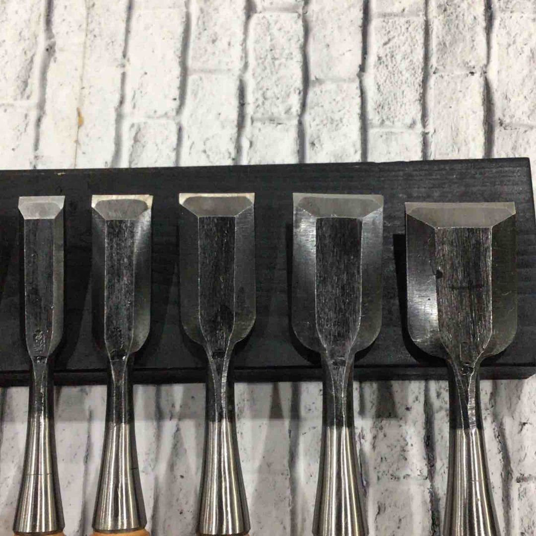 輝久 追入鑿 10本組 赤樫柄 本体のみ 【川口店】